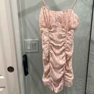 Princess Polly white and pink floral sundress size 2 with front ruching